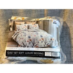 Quilt Set 3-Piece Queen Soft Reversible Bedspread Coverlet Set Colorful Floral